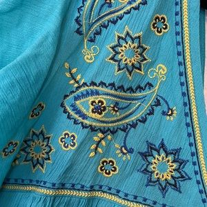 CLOSET CLEAR OUT Terra Sky Ruffled Sleeve Peasant Blouse